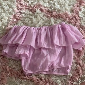 purple ruffle top